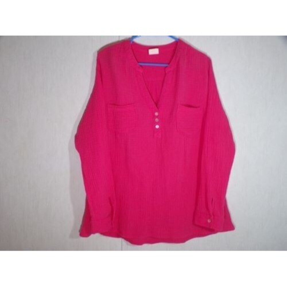 Mote Anthropologie Blouse Top Women XXL Pink Gauze 100% Cotton Beach Coastal